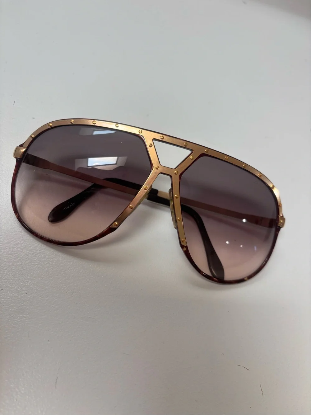 Alpina M1 vintage sunglasses gold teardrop aviator Rare.